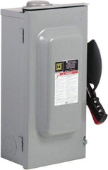 Square D - 3 Phase, 600VAC/VDC, 3 Pole, 3R, Enclosed Fused Cam & Disconnect Switch - 3PST, 3 Wires - Industrial Tool & Supply