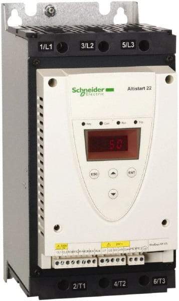 Schneider Electric - 62 Amp, 208 to 600 Coil VAC, 50/60 Hz, IEC Motor Starter - 1 Phase Hp: 15 at 208 Volt, 20 at 230 Volt, 3 Phase Hp: 40 at 460 Volt, 50 at 575 Volt - Industrial Tool & Supply