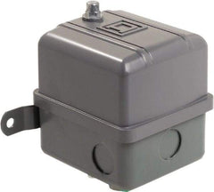 Square D - 1 NEMA Rated, DPST, 80 to 100 psig, Vacuum Switch Pressure and Level Switch - Adjustable Pressure, 575 VAC, 1/4 Inch NPSF Connector, Screw Terminal, For Use with Air Compressors, Electrically Driven Water Pumps - Industrial Tool & Supply