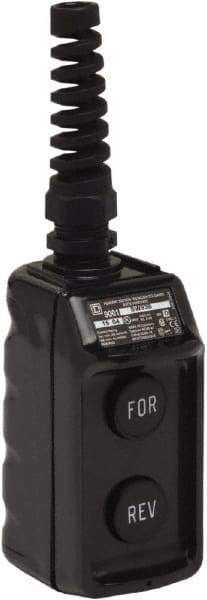 Schneider Electric - 2 Operator, Pushbutton Pendant Control Station - Forward-Reverse (Legend), Momentary Switch, 4NO Contact, NEMA 4 - Industrial Tool & Supply
