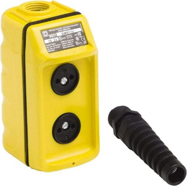 Schneider Electric - 2 Operator, Pushbutton Pendant Control Station - No Legend, Momentary Switch, 4NO/4NC Contact, NEMA 1, 3, 3R, 4, 4X - Industrial Tool & Supply