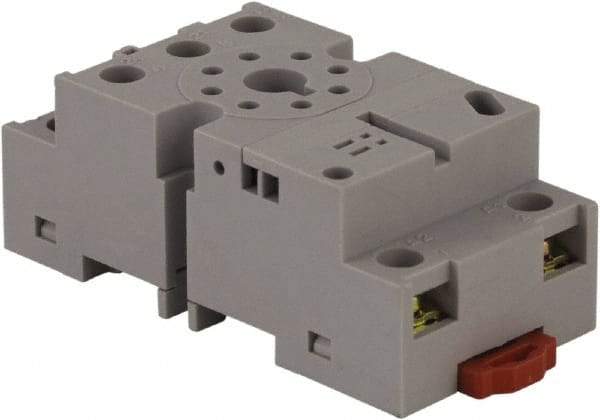 Square D - 8 Pins, 300 VAC, 10 Amp (CSA) and 16 Amp (UL), Square Relay Socket - DIN Rail Mount, Panel Mount, 2 Tiers, Screw Terminal - Industrial Tool & Supply