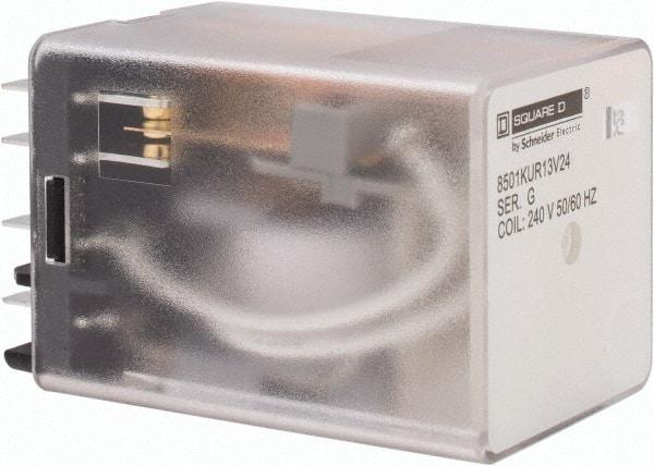 Square D - 11 Pins, 1 hp at 277 Volt & 1/3 hp at 120 Volt, 3 VA Power Rating, Square Electromechanical Plug-in General Purpose Relay - 10 Amp at 250 VAC, 3PDT, 240 VAC at 50/60 Hz, 34.9mm Wide x 50mm High x 35.4mm Deep - Industrial Tool & Supply