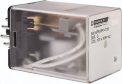 Square D - 11 Pins, 1 hp at 277 Volt & 1/3 hp at 120 Volt, 3 VA Power Rating, Octal Electromechanical Plug-in General Purpose Relay - 10 Amp at 250 VAC, 3PDT, 120 VAC at 50/60 Hz, 34.9mm Wide x 50.3mm High x 35.4mm Deep - Industrial Tool & Supply