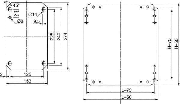 Schneider Electric - Electrical Enclosure Steel Mounting Plate - For Use with 300 (H) x 400 (W) Floor Standing Enclosure, RoHS Compliant, Includes Mounting Hardware & Mounting Plate - Industrial Tool & Supply
