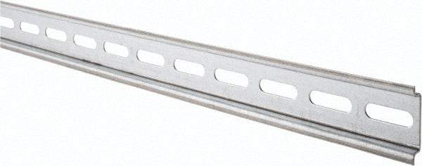 Schneider Electric - 2m Long x 0.3 Inch Wide x 1.4 Inch High x Steel DIN Rail - 0.04 Inch Thick - Industrial Tool & Supply
