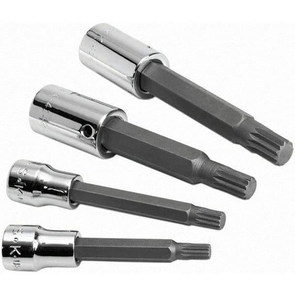 SK - 4 Piece 3/8 & 1/2" Drive Metric Triple Square Bit Socket Set - Industrial Tool & Supply