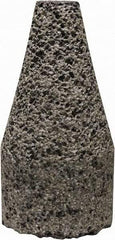 Tru-Maxx - Type 19, 1-1/2" Max Diam, 3" Head Thickness, 16 Grit Oval Cone - Zirconia Alumina, Coarse Grade, 3/8-24 Shank Thread - Industrial Tool & Supply