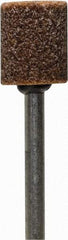 Tru-Maxx - 3/8" Head Diam x 1/2" Thickness, B132, Cylinder Cup End, Aluminum Oxide Mounted Point - Burnt Orange, Medium Grade, 60 Grit, 45,370 RPM - Industrial Tool & Supply