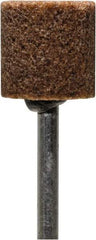 Tru-Maxx - 1/2" Head Diam x 1/2" Thickness, B131, Cylinder Cup End, Aluminum Oxide Mounted Point - Burnt Orange, Medium Grade, 60 Grit, 34,500 RPM - Industrial Tool & Supply