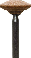 Tru-Maxx - 1/2" Head Diam x 1/8" Thickness, B72, Wheel Tapered Edge End, Aluminum Oxide Mounted Point - Burnt Orange, Medium Grade, 60 Grit, 73,500 RPM - Industrial Tool & Supply