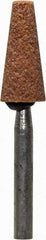 Tru-Maxx - 1/4" Head Diam x 5/8" Thickness, B53, Pointed End, Aluminum Oxide Mounted Point - Burnt Orange, Medium Grade, 60 Grit, 60,000 RPM - Industrial Tool & Supply