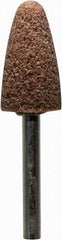 Tru-Maxx - 3/8" Head Diam x 3/4" Thickness, B52, Pointed End, Aluminum Oxide Mounted Point - Burnt Orange, Medium Grade, 60 Grit, 45,370 RPM - Industrial Tool & Supply