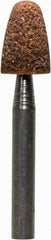 Tru-Maxx - 7/32" Head Diam x 3/8" Thickness, B44, Tree End, Aluminum Oxide Mounted Point - Burnt Orange, Medium Grade, 60 Grit, 68,400 RPM - Industrial Tool & Supply