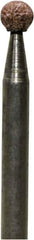 Tru-Maxx - 1/8" Head Diam x 1/8" Thickness, B124, Ball End, Aluminum Oxide Mounted Point - Burnt Orange, Medium Grade, 60 Grit, 105,000 RPM - Industrial Tool & Supply