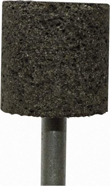 Tru-Maxx - 1" Head Diam x 1" Thickness, W220, Cylinder End, Zirconia Alumina Mounted Point - Brown, Medium Grade, 36 Grit, 25,500 RPM - Industrial Tool & Supply