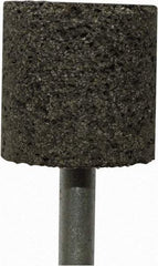 Tru-Maxx - 1" Head Diam x 1" Thickness, W220, Cylinder End, Zirconia Alumina Mounted Point - Brown, Coarse Grade, 24 Grit, 25,500 RPM - Industrial Tool & Supply