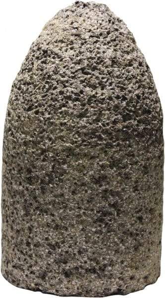 Tru-Maxx - Type 16, 1-1/2" Max Diam, 2-1/2" Head Thickness, 24 Grit Round Cone - Zirconia Alumina, Coarse Grade, 3/8-24 Shank Thread - Industrial Tool & Supply