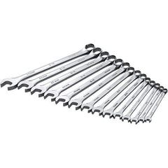 SK - 14 Piece, Combination Wrench Set - Metric System of Measurement, Chrome Finish - Industrial Tool & Supply