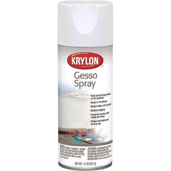 Krylon - 11 oz Bright White Art Surface Primer - 15 to 20 Sq Ft/Gal, Direct to Metal, Spray - Industrial Tool & Supply