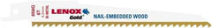 Lenox - 12" Long x 1" Thick, Bi-Metal Reciprocating Saw Blade - Tapered Profile, 14 TPI, Toothed Edge, Universal Shank - Industrial Tool & Supply