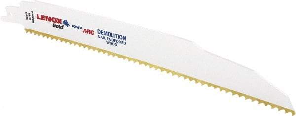 Lenox - 9" Long x 7/8" Thick, Bi-Metal Reciprocating Saw Blade - Tapered Profile, 6 TPI, Toothed Edge, Universal Shank - Industrial Tool & Supply