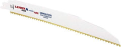 Lenox - 9" Long x 7/8" Thick, Bi-Metal Reciprocating Saw Blade - Tapered Profile, 6 TPI, Toothed Edge, Universal Shank - Industrial Tool & Supply