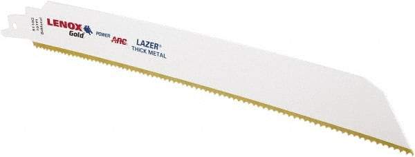 Lenox - 9" Long x 1" Thick, Bi-Metal Reciprocating Saw Blade - Tapered Profile, 10 TPI, Toothed Edge, Universal Shank - Industrial Tool & Supply