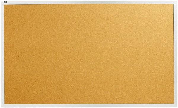 Quartet - 60" Wide x 36" High Open Cork Bulletin Board - Natural Cork over Fiberboard, Aluminum Frame - Industrial Tool & Supply