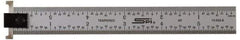 SPI - 24" Long, 1/64, 1/32" and 0.5, 1mm Graduation, Tool Steel Rule - English/Metric Graduation Style, 1-1/8" Wide, Silver, Satin Chrome Finish - Industrial Tool & Supply