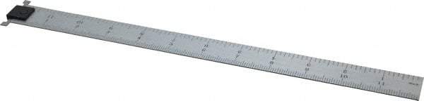 SPI - 12" Long, 1/64, 1/32, 1/16, 1/8" Graduation, Tool Steel Rule - 4R Graduation Style, 1" Wide, Silver, Satin Chrome Finish - Industrial Tool & Supply