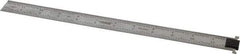 SPI - 12" Long, 1/100, 1/64, 1/50, 1/32" Graduation, Tool Steel Rule - 16R Graduation Style, 1" Wide, Silver, Satin Chrome Finish - Industrial Tool & Supply