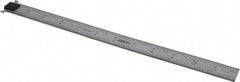 SPI - 12" Long, 1/64, 1/32" and 0.5, 1mm Graduation, Tool Steel Rule - English/Metric Graduation Style, 1" Wide, Silver, Satin Chrome Finish - Industrial Tool & Supply