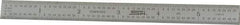 SPI - 6" Long, 1/64, 1/32, 1/16, 1/8" Graduation, Flexible Steel Rule - 4R Graduation Style, 1/2" Wide, Silver, Satin Chrome Finish - Industrial Tool & Supply