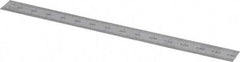 SPI - 6" Long, 1/64, 1/32" and 0.5, 1mm Graduation, Flexible Steel Rule - English/Metric Graduation Style, 1/2" Wide, Silver, Satin Chrome Finish - Industrial Tool & Supply