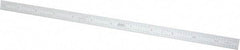 SPI - 12" Long, 1/64, 1/32, 1/16, 1/8" Graduation, Flexible Steel Rule - 4R Graduation Style, 1/2" Wide, Silver, Satin Chrome Finish - Industrial Tool & Supply