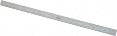 SPI - 12" Long, 1/64, 1/32" and 0.5, 1mm Graduation, Flexible Steel Rule - English/Metric Graduation Style, 1/2" Wide, Silver, Satin Chrome Finish - Industrial Tool & Supply