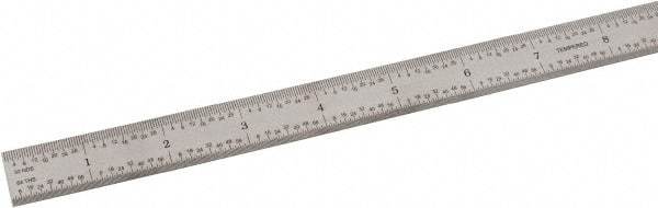 SPI - 18" Long, 1/64, 1/50, 1/32, 1/10" Graduation, Flexible Steel Rule - 3R Graduation Style, 3/4" Wide, Silver, Satin Chrome Finish - Industrial Tool & Supply