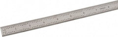 SPI - 18" Long, 1/64, 1/50, 1/32, 1/10" Graduation, Flexible Steel Rule - 3R Graduation Style, 3/4" Wide, Silver, Satin Chrome Finish - Industrial Tool & Supply