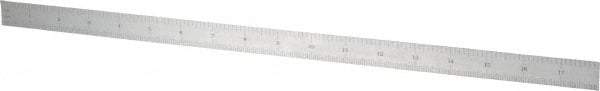 SPI - 18" Long, 1/64, 1/32, 1/16, 1/8" Graduation, Flexible Steel Rule - 4R Graduation Style, 3/4" Wide, Silver, Satin Chrome Finish - Industrial Tool & Supply