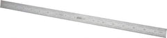 SPI - 18" Long, 1/100, 1/64, 1/32, 1/10" Graduation, Flexible Steel Rule - 5R Graduation Style, 3/4" Wide, Silver, Satin Chrome Finish - Industrial Tool & Supply
