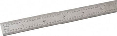 SPI - 24" Long, 1/64, 1/50, 1/32, 1/10" Graduation, Flexible Steel Rule - 3R Graduation Style, 3/4" Wide, Silver, Satin Chrome Finish - Industrial Tool & Supply