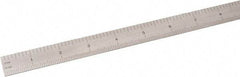 SPI - 24" Long, 1/64, 1/32, 1/16, 1/8" Graduation, Flexible Steel Rule - 4R Graduation Style, 3/4" Wide, Silver, Satin Chrome Finish - Industrial Tool & Supply