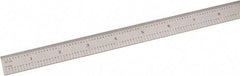 SPI - 24" Long, 1/100, 1/64, 1/32, 1/10" Graduation, Flexible Steel Rule - 5R Graduation Style, 3/4" Wide, Silver, Satin Chrome Finish - Industrial Tool & Supply