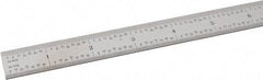 SPI - 24" Long, 1/64, 1/32" and 0.5, 1mm Graduation, Flexible Steel Rule - English/Metric Graduation Style, 3/4" Wide, Silver, Satin Chrome Finish - Industrial Tool & Supply