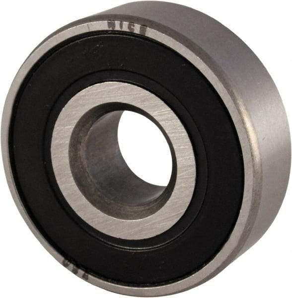 Nice - 7/16" Bore Diam, 1-3/8" OD, Double Seal Semi Ground Extra Light Radial Ball Bearing - 7/16" Wide, 1 Row, Round Bore, 850 Lb Static Capacity, 940 Lb Dynamic Capacity - Industrial Tool & Supply