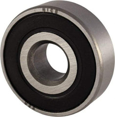 Nice - 7/16" Bore Diam, 1-3/8" OD, Double Seal Semi Ground Extra Light Radial Ball Bearing - 7/16" Wide, 1 Row, Round Bore, 850 Lb Static Capacity, 940 Lb Dynamic Capacity - Industrial Tool & Supply