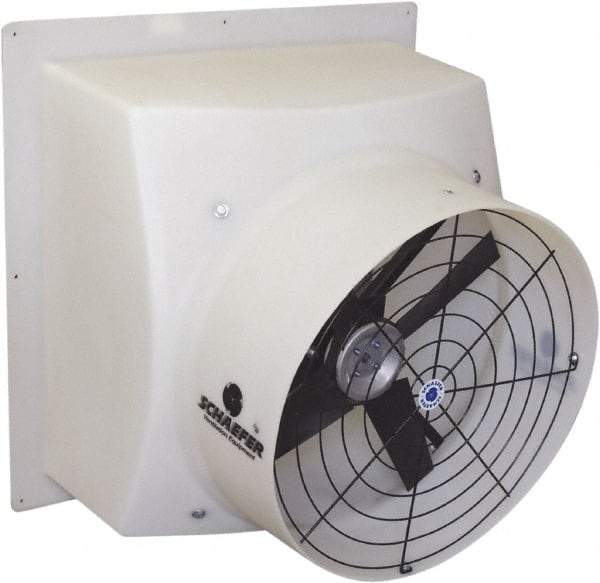 Schaefer Ventilation Equipment - 24" Blade, Direct Drive, 1/2 hp, 5,300 CFM, TEAO Exhaust Fan - 29-1/2" Opening Height x 29" Opening Width, 4.8/2.4 Amp, 115/230 Volt, 1 Speed, Single Phase - Industrial Tool & Supply