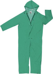 MCR Safety - Size 4XL, Green, Rain Coverall - 60" Chest, Snap Ankle, Take Up Snaps Wrist - Industrial Tool & Supply