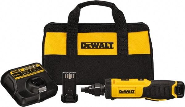DeWALT - 8 Volts, Lithium-Ion Battery, Inline Cordless Screwdriver - 430 RPM, 40 Inch/Lbs. Torque - Industrial Tool & Supply